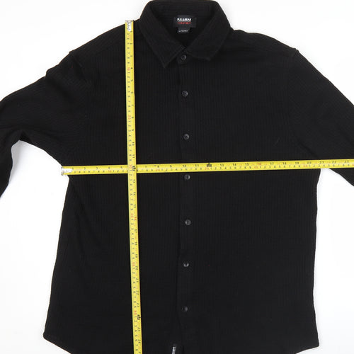 Pull&Bear Men’s Black Long Sleeve Button-Up Shirt Size L