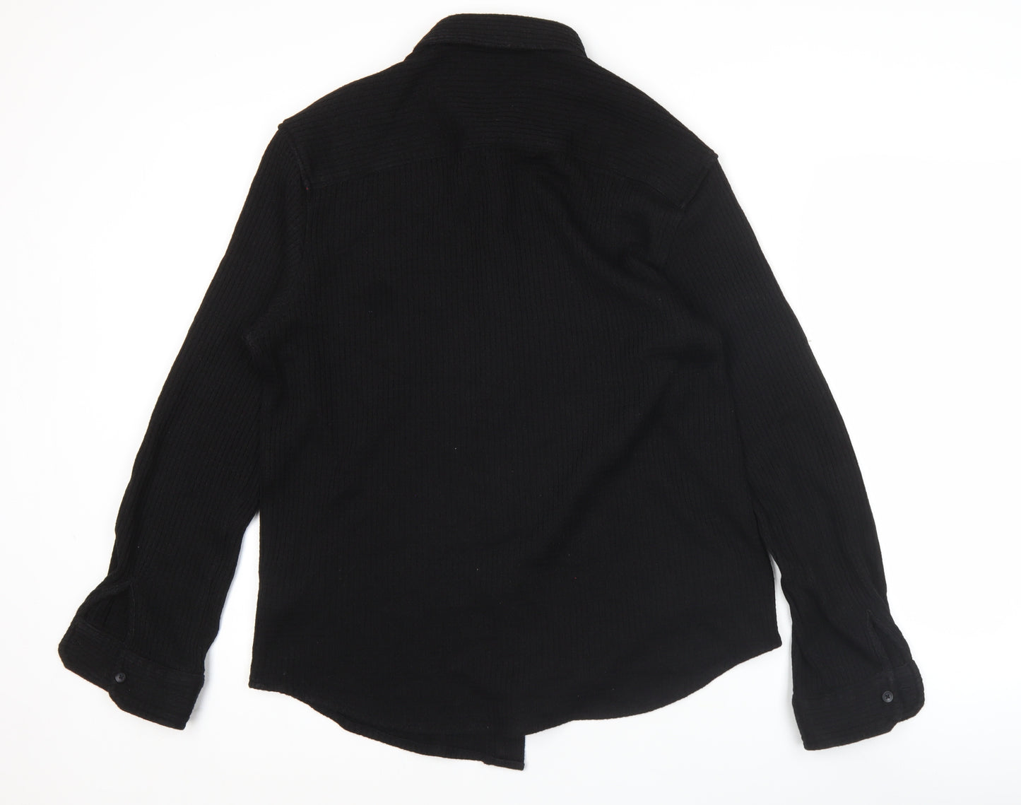 Pull&Bear Men’s Black Long Sleeve Button-Up Shirt Size L