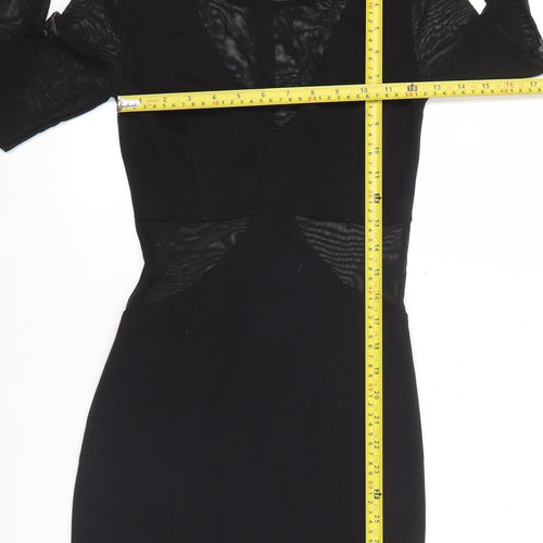 Forever 21 Women’s Black Bodycon Mini Dress Size S Long Sleeve Party
