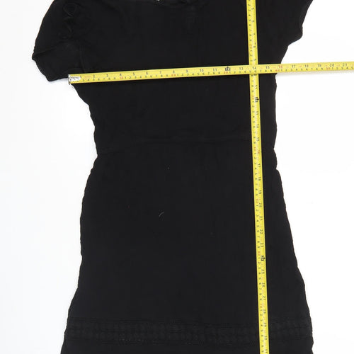 Marks and Spencer Women’s Black Size 10 Off Shoulder Lace Trim Shift Dress