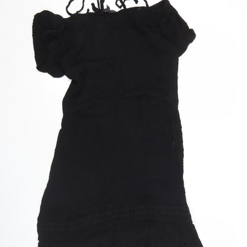 Marks and Spencer Women’s Black Size 10 Off Shoulder Lace Trim Shift Dress