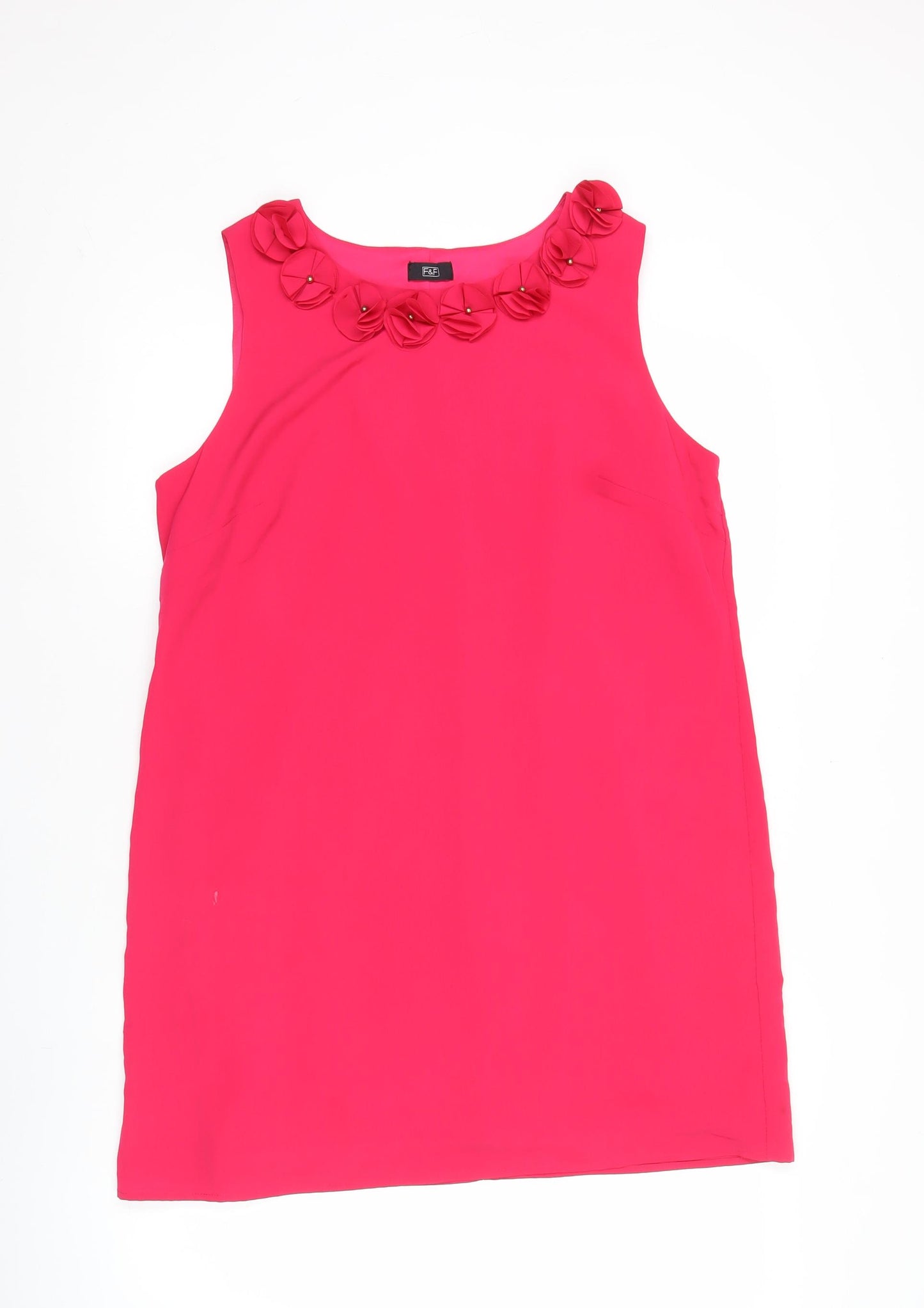 F&F Women’s Pink Shift Dress Size 14 Party Cocktail Sleeveless