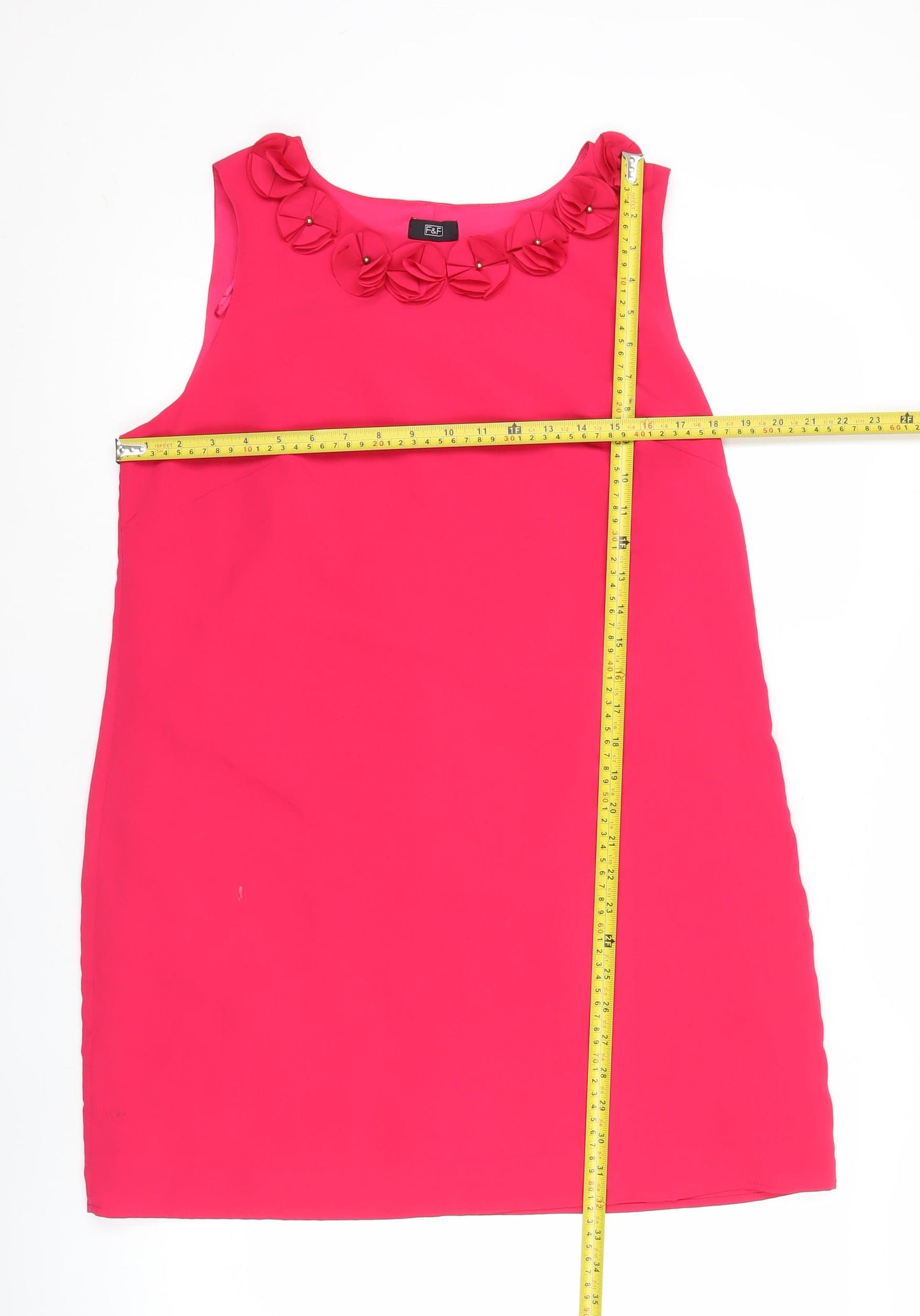 F&F Women’s Pink Shift Dress Size 14 Party Cocktail Sleeveless