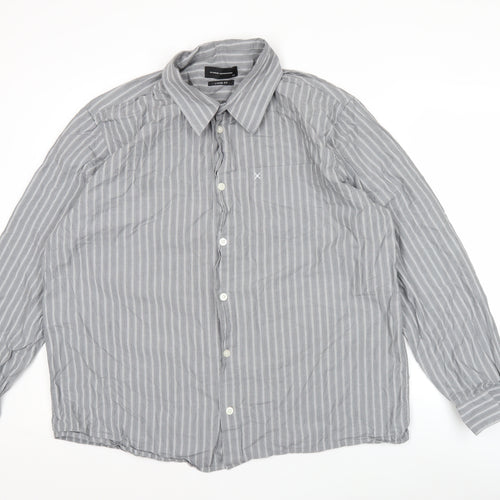 Clean Cut Copenhagen Men's Grey 2XL Striped Long Sleeve Casual Shirt