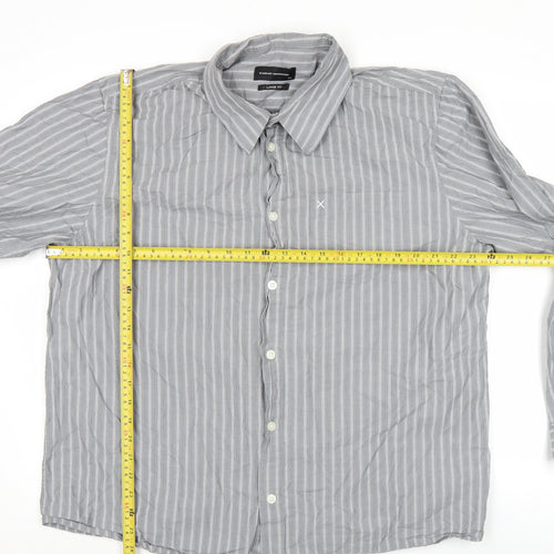 Clean Cut Copenhagen Men's Grey 2XL Striped Long Sleeve Casual Shirt