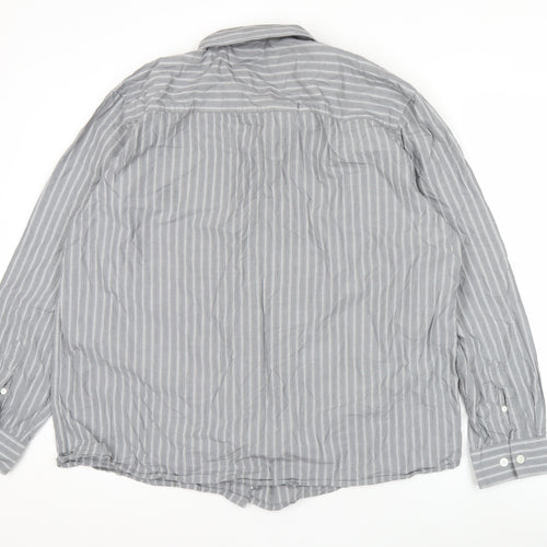 Clean Cut Copenhagen Men's Grey 2XL Striped Long Sleeve Casual Shirt