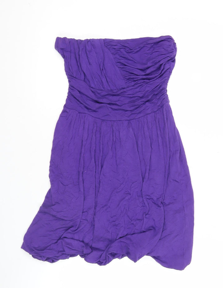 Topshop Petite Women’s Purple Strapless Party Dress Size 6