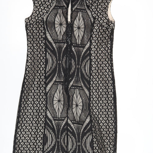 Wallis Women’s Black Lace Sheath Dress UK 10 Knee Length Party