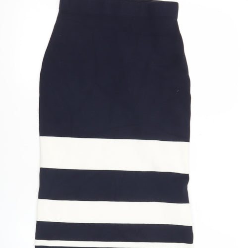 Ann Taylor Womens XS Black White Striped Pencil Skirt Workwear