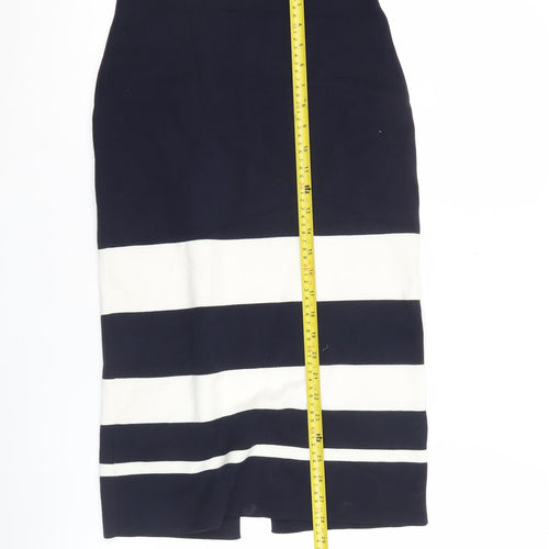 Ann Taylor Womens XS Black White Striped Pencil Skirt Workwear