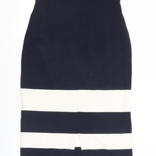 Ann Taylor Womens XS Black White Striped Pencil Skirt Workwear