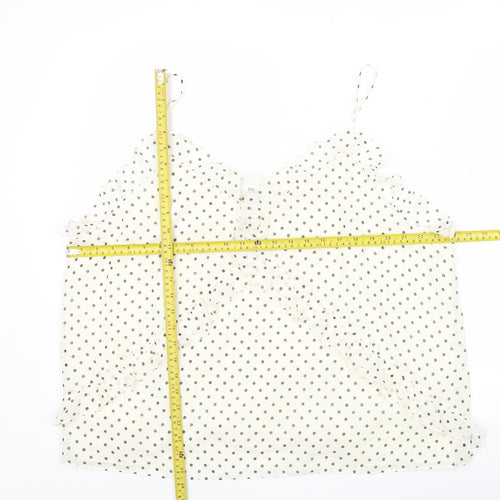 Marks and Spencer Womens Ivory Polka Dot Ruffle Camisole Blouse Size 24
