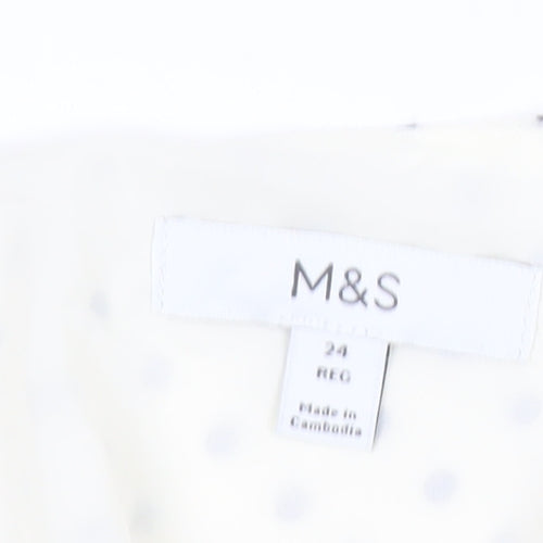 Marks and Spencer Womens Ivory Polka Dot Ruffle Camisole Blouse Size 24