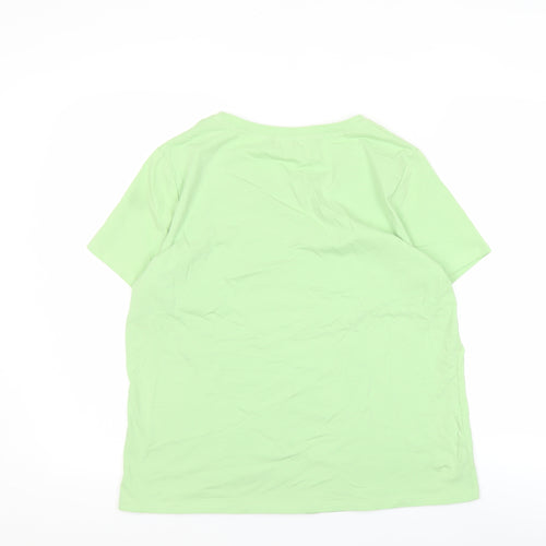 Impresion Womens Green Short Sleeve T-Shirt XL Glitter Butterfly