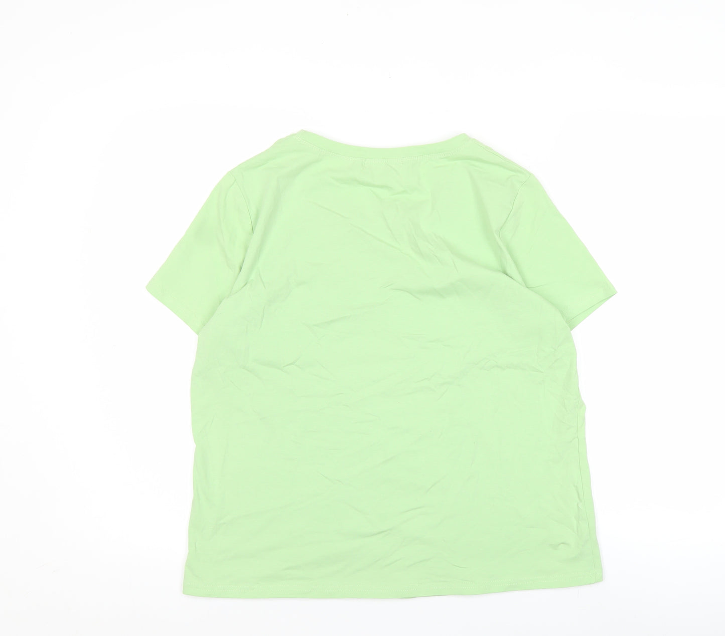Impresion Womens Green Short Sleeve T-Shirt XL Glitter Butterfly