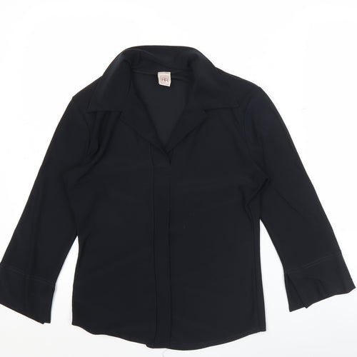 Rebel Rebel Womens Black Button-Up Long Sleeve Shirt M/L
