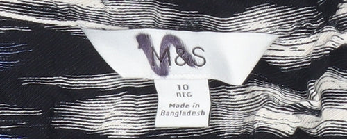 Marks and Spencer Womens Multicoloured Striped Button-Up Shirt Size 10
