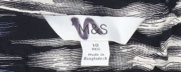 Marks and Spencer Womens Multicoloured Striped Button-Up Shirt Size 10