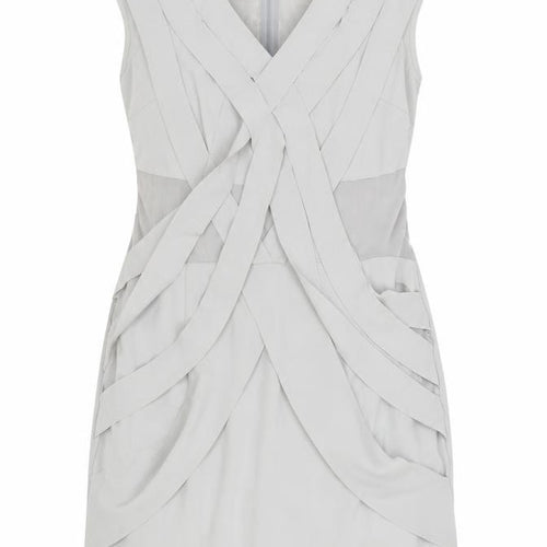 Label Lab Womens Grey Size 12 Sheath Knee Length Sleeveless Dress
