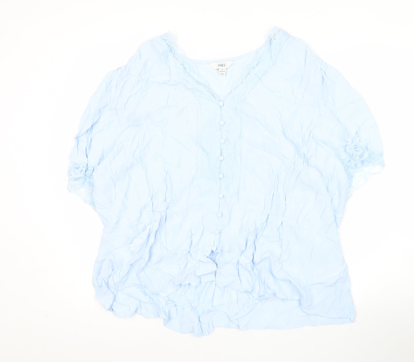 Marks and Spencer Women’s Blue Viscose Tunic Blouse Size 24