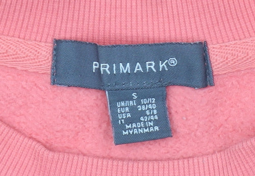 Primark Women’s Pink Graphic Pullover Sweatshirt Size S 10/12