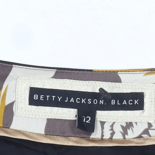 Betty Jackson Black Womens Multicoloured Floral Tunic Blouse Size 12