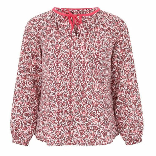 Whistles Womens Red Floral Long Sleeve Tunic Blouse Size 6
