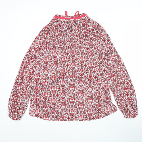 Whistles Womens Red Floral Long Sleeve Tunic Blouse Size 6