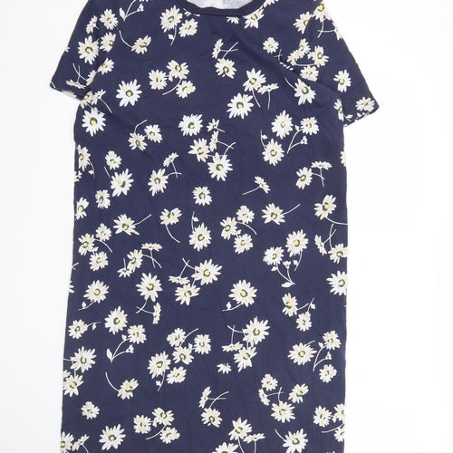 Joules Women’s Blue Floral T-Shirt Dress UK 12 Casual Cotton
