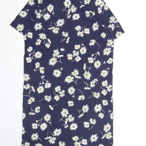 Joules Women’s Blue Floral T-Shirt Dress UK 12 Casual Cotton