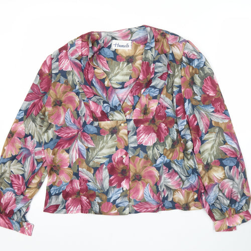 Hamells Women’s Multicoloured Floral Blouse Size 14 Long Sleeve Polyester