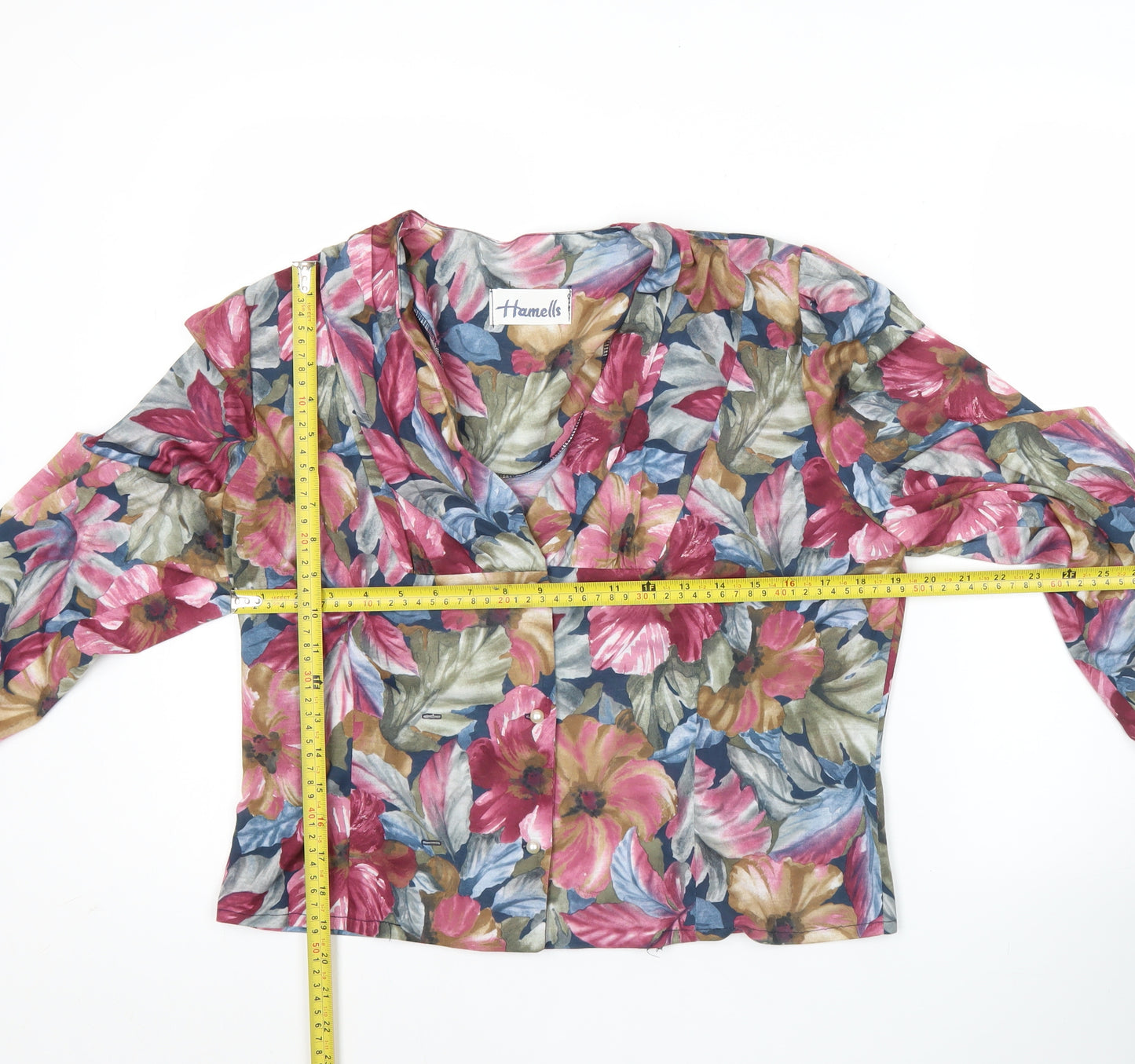 Hamells Women’s Multicoloured Floral Blouse Size 14 Long Sleeve Polyester