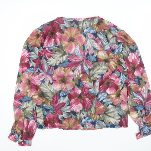 Hamells Women’s Multicoloured Floral Blouse Size 14 Long Sleeve Polyester