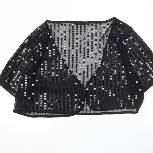 George Women’s Black Sequin Cropped Blouse L Party Evening