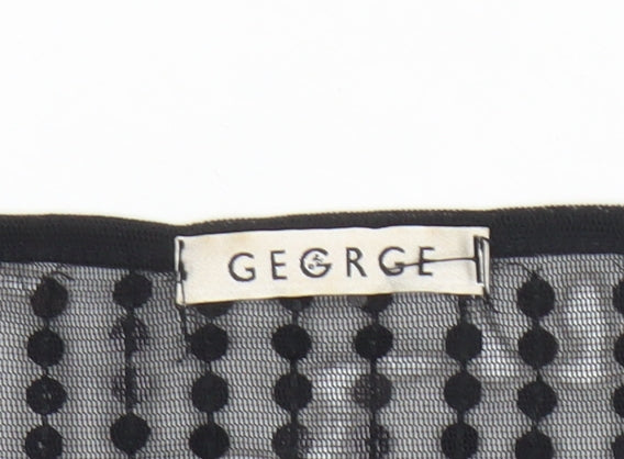 George Women’s Black Sequin Cropped Blouse L Party Evening