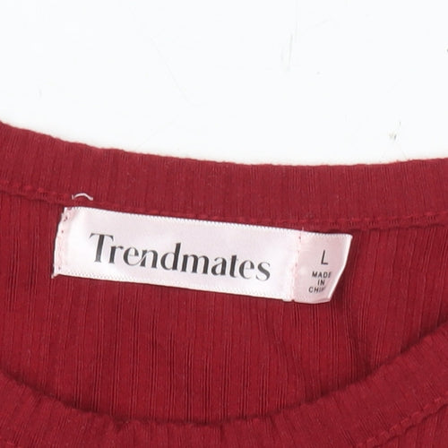 Trendmates Women Red Ruffle Long Sleeve Blouse Size L