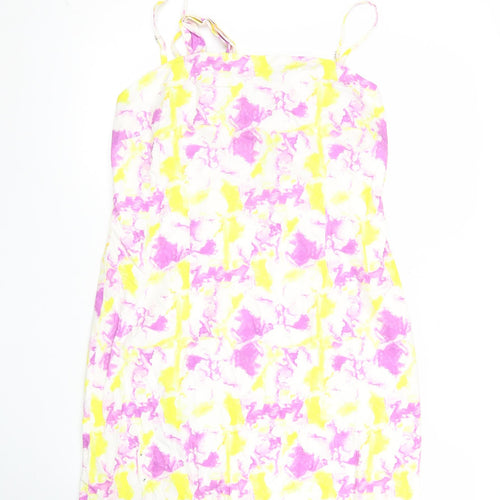 Glamorous Womens Multicoloured Tie Dye Slip Dress Size 14 Summer Casual