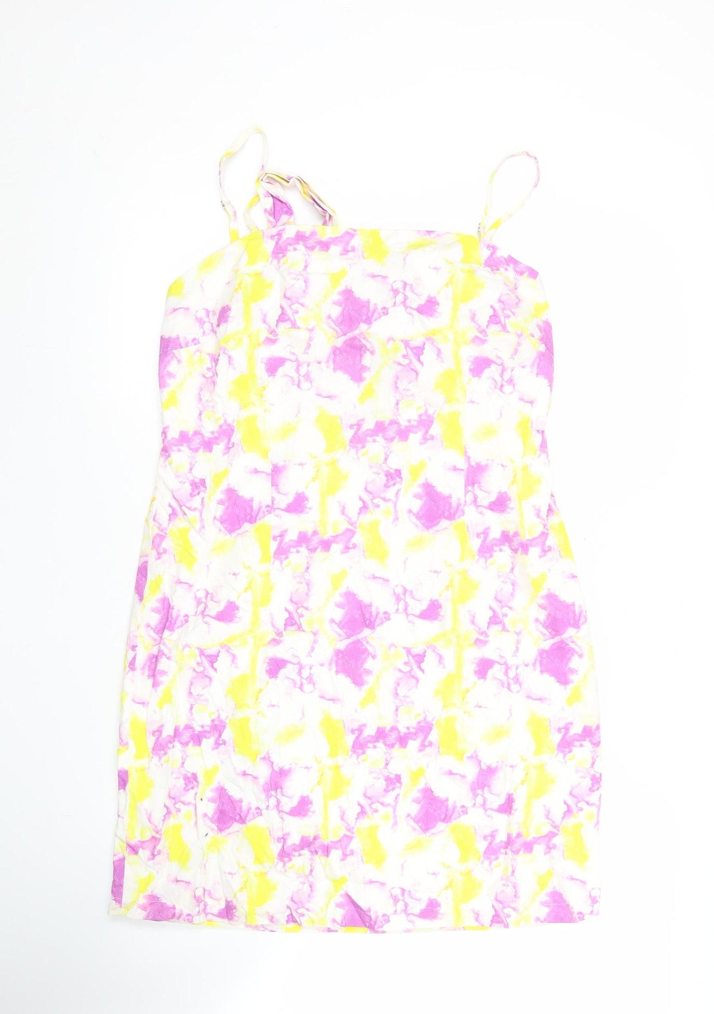 Glamorous Womens Multicoloured Tie Dye Slip Dress Size 14 Summer Casual