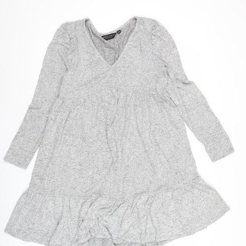 Dorothy Perkins Women’s Grey V-Neck A-Line Jersey Dress UK 12