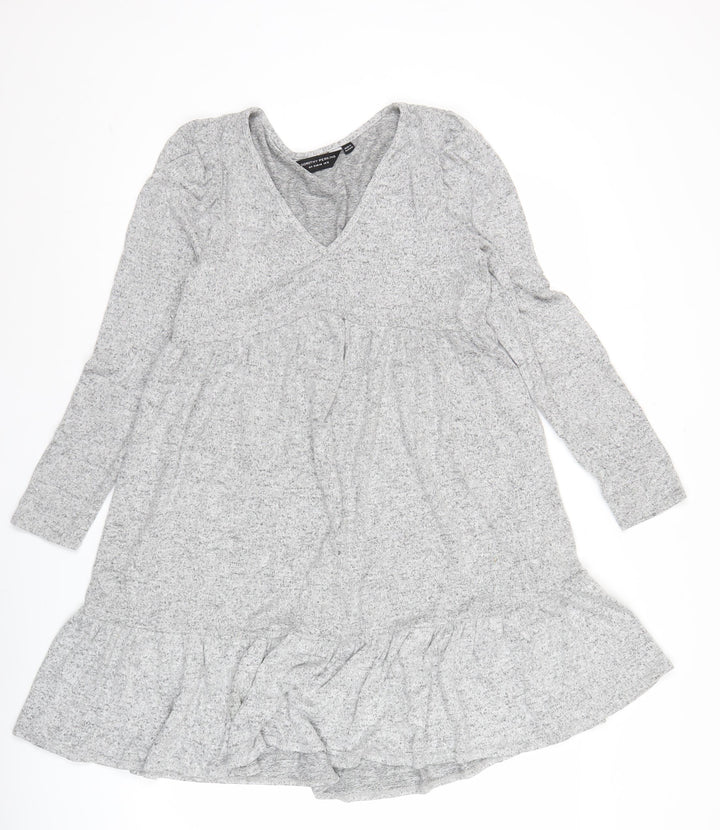 Dorothy Perkins Women’s Grey V-Neck A-Line Jersey Dress UK 12