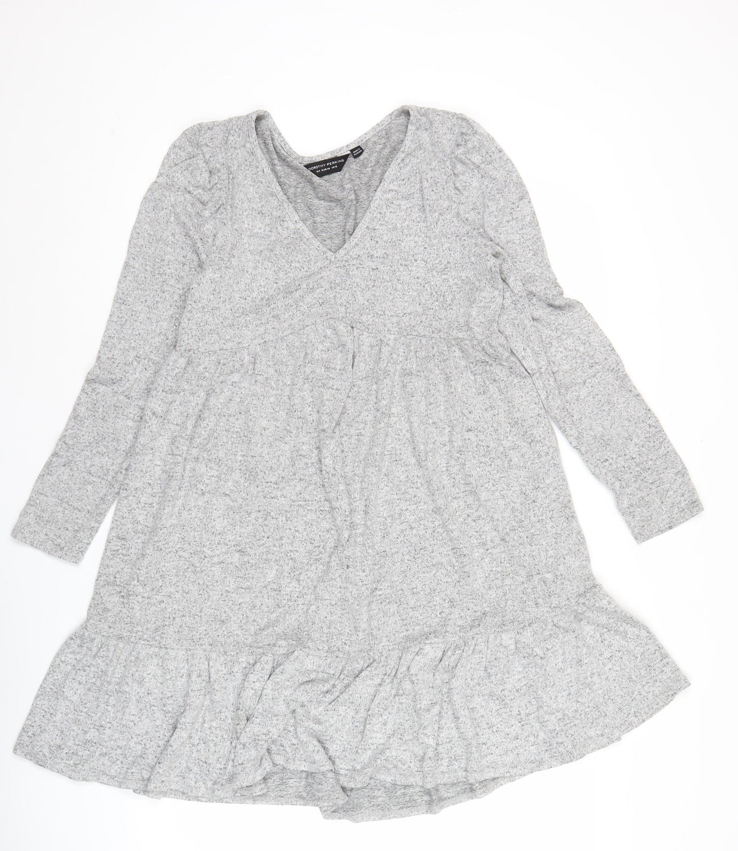 Dorothy Perkins Women’s Grey V-Neck A-Line Jersey Dress UK 12