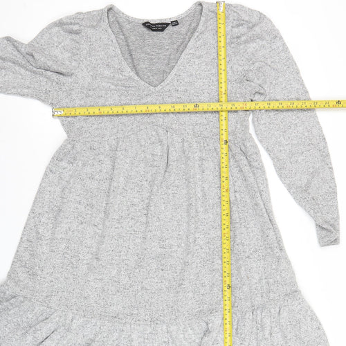 Dorothy Perkins Women’s Grey V-Neck A-Line Jersey Dress UK 12