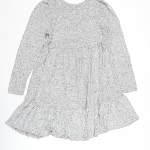 Dorothy Perkins Women’s Grey V-Neck A-Line Jersey Dress UK 12