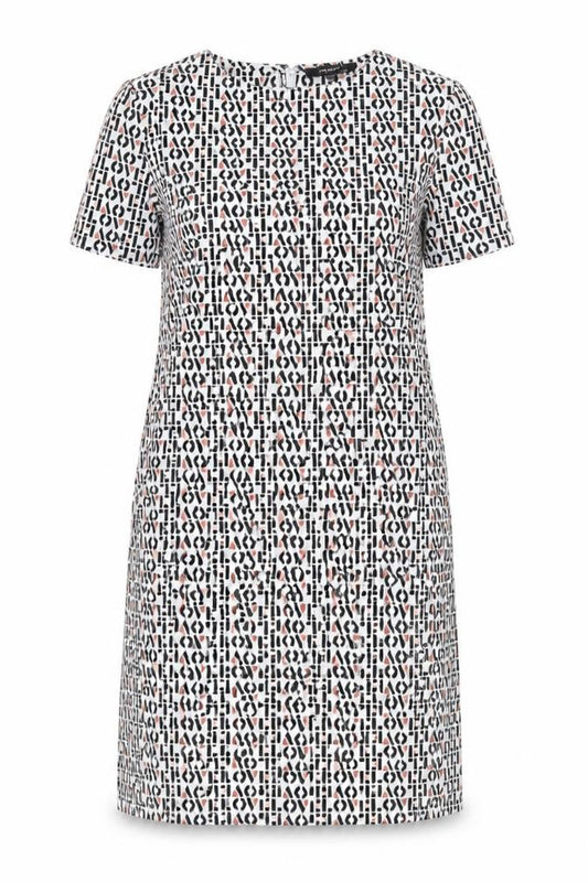 Front view of Primark Women’s Multicoloured Geometric Shift Dress, size UK 10