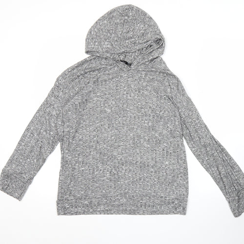 Boohoo Women’s Grey Hoodie Size 10 Polyester Blend Pullover