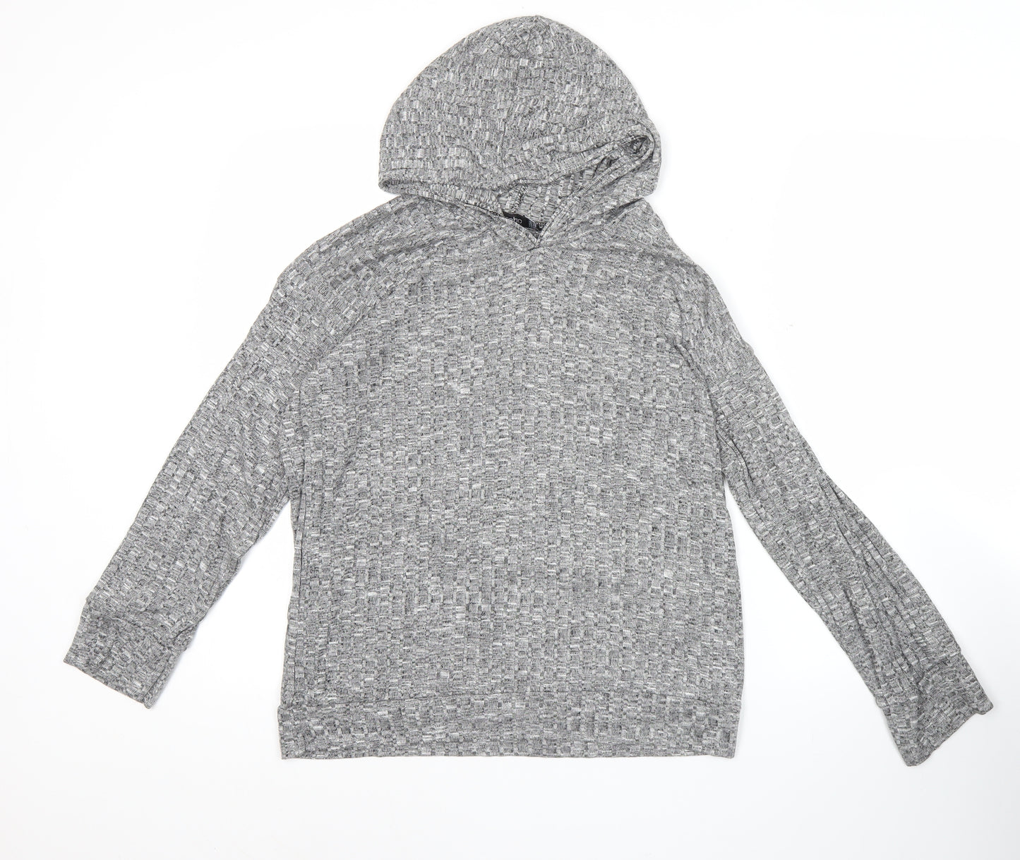Boohoo Women’s Grey Hoodie Size 10 Polyester Blend Pullover