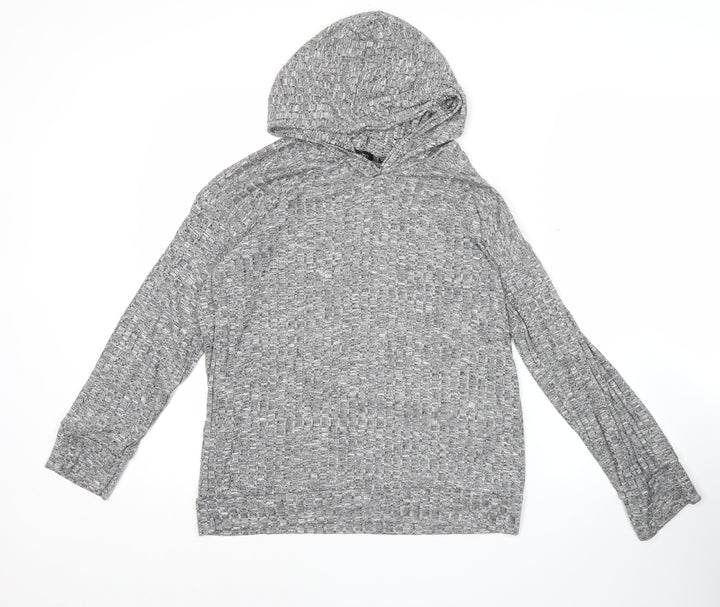 Boohoo Women’s Grey Hoodie Size 10 Polyester Blend Pullover
