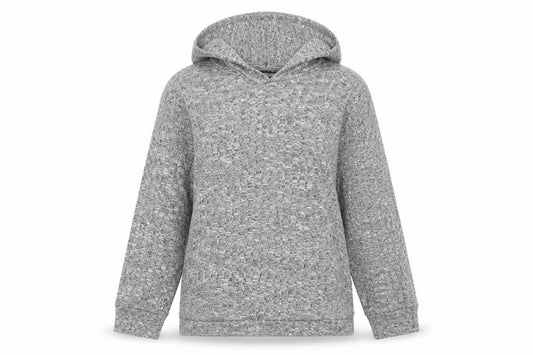 Front view of Boohoo Women’s Grey Hoodie, size UK 10, Polyester Blend Pullover