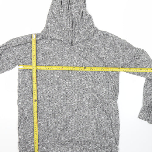 Boohoo Women’s Grey Hoodie Size 10 Polyester Blend Pullover