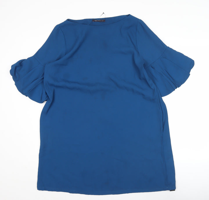 Marks and Spencer Women’s Blue Shift Dress Size 14 Short Sleeve